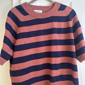 Evereve Pink and Navy Striped Knit